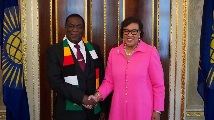 President Mnangagwa meets with Commonwealth S G Patricia Scotland to discuss progress