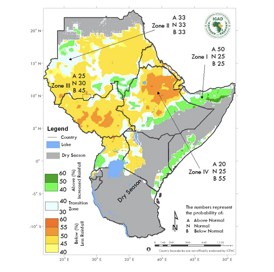 Dry conditions expected in the northern parts of the Greater Horn of Africa