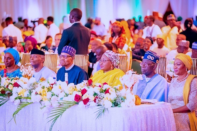 Nigeria President Muhammadu Buhari and President elect Bola Ahmed Tinubu attended the inauguration dinner