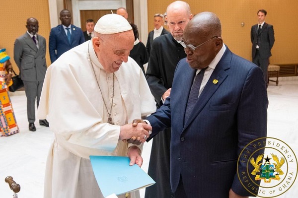 Vatican, Italy: Pope Francis received the President of Ghana, Nana Akufo Addo